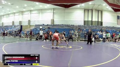 160 lbs Quarterfinal - Joshua Greenwood, OH vs Owen Foster, MI