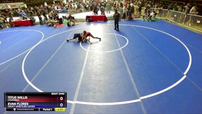 132 lbs Cons. Round 2 - Titus Willis, California vs Evan Flores, Legacy Wrestling Center