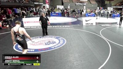 92 lbs Quarterfinal - Jeremy Bernal, Clovis High School Wrestling vs Joshua Allen, California