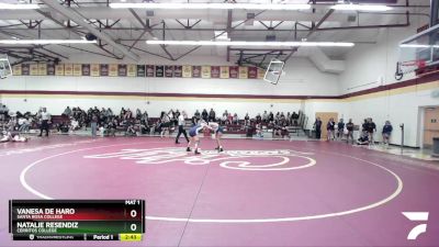 148 lbs Quarterfinal - Natalie Resendiz, Cerritos College vs Vanesa De Haro, Santa Rosa College