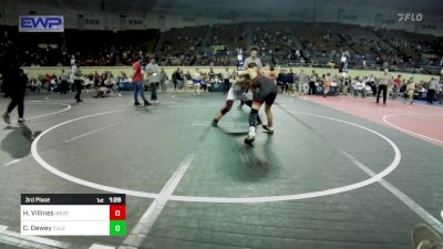 100 lbs 3rd Place - Hunter Villines, Weatherford Youth Wrestling vs Chance Dewey, Tulsa Blue T Panthers