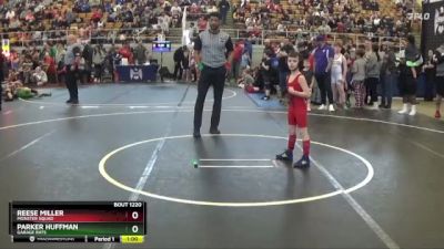 56 lbs Champ. Round 1 - Reese Miller, Monster Squad vs Parker Huffman, Garage Rats