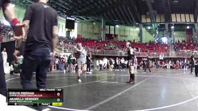 120 lbs Quarterfinal - Arabella Newhoff, Gering Wrestling Club vs Evelyn Freeman, League Of Heroes Wrestling Club