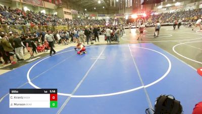 95 lbs Round Of 32 - Corbin Krantz, Rocky Ford vs Jerricho Munson, Bear Cave