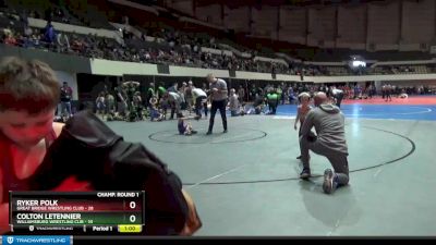 44 lbs Champ. Round 1 - RYKER POLK, Great Bridge Wrestling Club vs Colton Letennier, Williamsburg Wrestling Clib