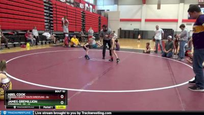 8U - 46 lbs Round 4 (6 Team) - Abel Cook, Madison County Youth Wrestling - 8U vs James Gremillion, Stronghold - 8U