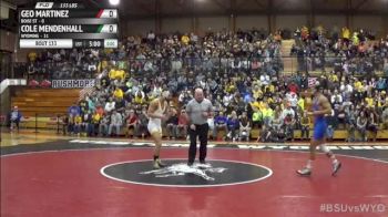 141lbs Match GEO MARTINEZ (Boise St) vs. COLE MENDENHALL (Wyoming)