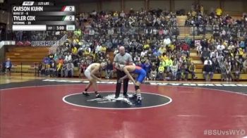 125lbs Match Tyler Cox WYO vs. Carson Kuhn BSU