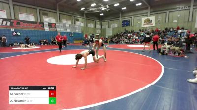 132 lbs Consi Of 16 #2 - Matthew Valdez, Clovis West vs Alex Newman, Servite