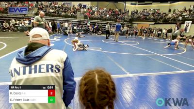 55 lbs Rr Rnd 1 - Kambria Coats, F-5 Grappling vs Emerly Pretty Bear, Harrah Little League Wrestling