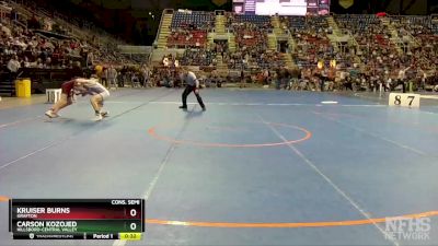 120 lbs Cons. Semi - Kruiser Burns, Grafton vs Carson Kozojed, Hillsboro-Central Valley