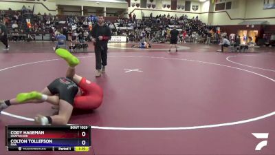 16U-8 lbs Round 1 - Cody Hageman, Unattached vs Colton Tollefson, FWA