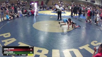 64 lbs Cons. Round 2 - Jiana Mares, Team Selma vs Aven Saing, Crusader Wrestling