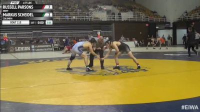 157lbs Quarter-finals Russell Parsons (Army) vs. Markus Scheidel (Columbia)