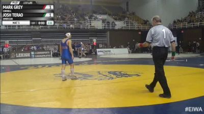 133lbs Quarter-finals Mark Grey (Cornell) vs. Josh Terao (American)