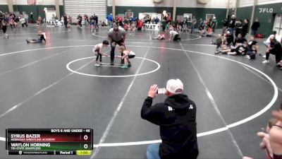 46 lbs Quarterfinal - Waylon Horning, Tri-State Grapplers vs Syrus Bazer, Nebraska Wrestling Academy