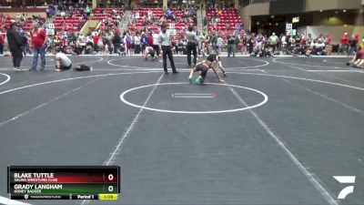 72 lbs Quarterfinal - Blake Tuttle, Salina Wrestling Club vs Grady Langham, Honey Badger