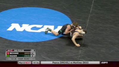 133lbs Round 1 Mason Beckman (Lehigh) vs. Jade Rauser (Utah Valley)