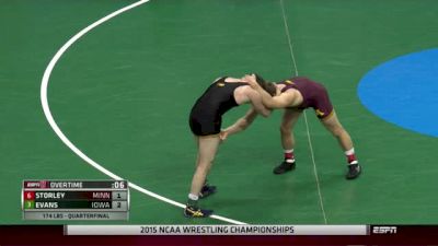 174lbs Quarter-finals Mike Evans (Iowa) vs. Logan Storley (Minnesota)