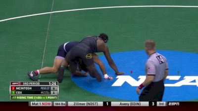 197 c, Morgan McIntosh, Penn State  vs J'den Cox, Missouri