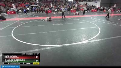 57 lbs Cons. Round 3 - Jace Jacklin, Slinger Red Rhinos WC vs Charles Oldenburg, Burlington Youth WC