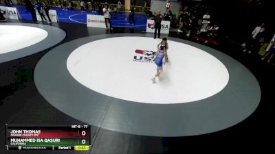 77 lbs Quarterfinal - John Thomas, Orange County RTC vs Muhammed Isa Qasuri, California