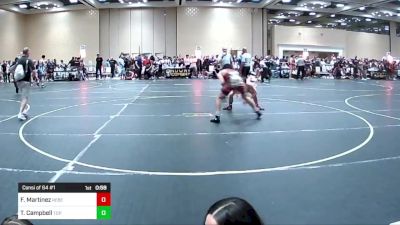 132 lbs Consi Of 64 #1 - Francisco Martinez, Rebels WC vs Tyler Campbell, Top Gun WC