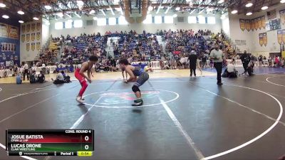 132 lbs Cons. Round 4 - Lucas Drone, Claw Wrestling vs Josue Batista, CFWA @ LHP