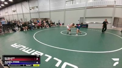 138 lbs Round 2 (8 Team) - DJ Gillett, Oregon vs Russell Evans, Utah