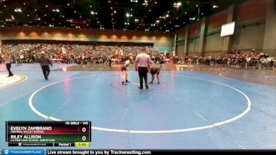 145 lbs Champ. Round 2 - Evelyn Zambrano, Central Valley (Ceres) vs Riley Allison, La Pine High School Wrestling