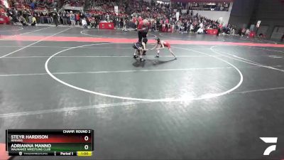 65 lbs Champ. Round 2 - Steyr Hardison, Ringers vs Adrianna Manno, Waunakee Wrestling Club