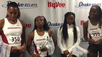 Arkansas crushes Drake Relays sprint medley record in the rain, 3:43.64