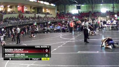 75 lbs Cons. Round 2 - Robert Leeling, Bridgeport Wrestling Club vs Baden Crumly, Bennington Wrestling Club