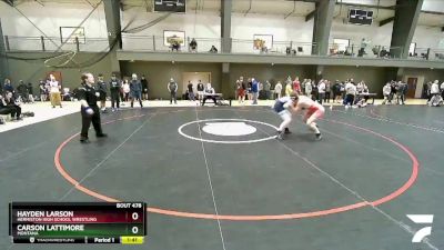 160 lbs Cons. Round 2 - Hayden Larson, Hermiston High School Wrestling vs Carson Lattimore, Montana