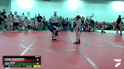 56 lbs Round 1 (8 Team) - Zayne Woodworth, U2 Upstate Uprising Blue vs Luca Pepe, Force WC