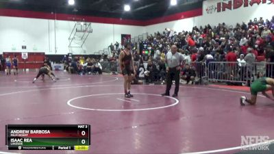 145 lbs Semifinal - Andrew Barbosa, Palm Desert vs Isaac Rea, Lakeside