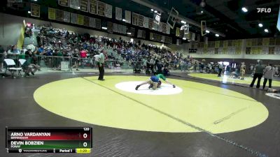 120 lbs Champ. Round 3 - Arno Vardanyan, Birmingham vs Devin Bobzien, Poway