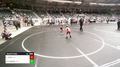 56 lbs Quarterfinal - Lightning Kirk, Hilldale Youth Wrestling Club vs Beau Hughes, Verdigris Youth Wrestling