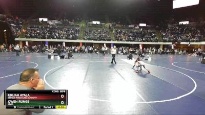 67 lbs Cons. Semi - Urijah Ayala, Sebolt Wrestling Academy vs Owen Runge, Iowa