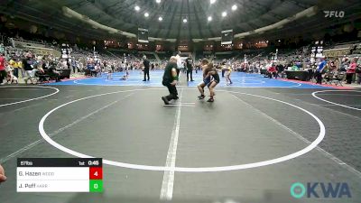 67 lbs Quarterfinal - Grayson Hazen, Woodland Wrestling Club vs Julianna Poff, Harrah Little League Wrestling