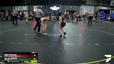 82 lbs Round 2 (4 Team) - Haily Malloy, Belding Black Knights vs Rylan Dennis, Bad Bass