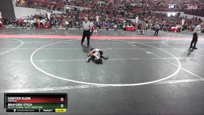 51 lbs Cons. Round 3 - Brayden Stich, Gillett/Suring Youth Wrestling vs Sawyer Klein, Mishicot