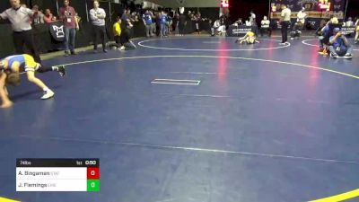 74 lbs Round Of 32 - Aiden Bingaman, State College vs Jarell Flemings, Erie