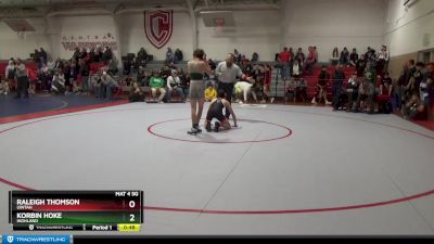 106 lbs Cons. Round 4 - Raleigh Thomson, Uintah vs Korbin Hoke, Highland