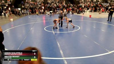 70 lbs Cons. Round 2 - Adison Schlotfeld, Nebraska Wrestling Academy vs Weston Brandt, Dorchester