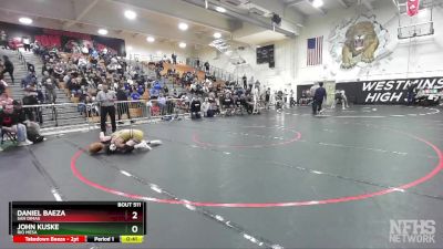 126 lbs Cons. Round 4 - John Kuske, Rio Mesa vs Daniel Baeza, San Dimas