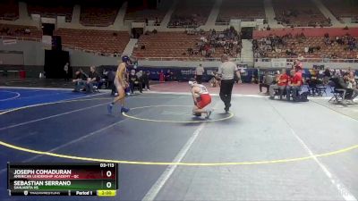 D3-113 lbs Quarterfinal - Joseph Comaduran, American Leadership Academy - QC vs Sebastian Serrano, Sahuarita Hs