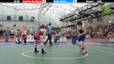 58kg Round 1 Requir Van Der Merwe (NJ) vs. Kaden Gfeller (OK)