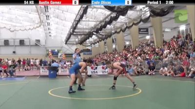 54kg q, Austin Gomez, Illinois  vs Cade Olivas, California