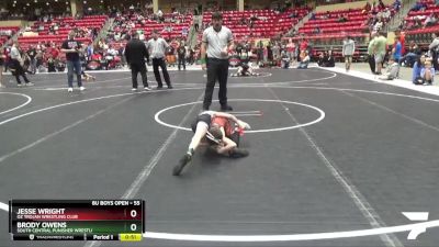 55 lbs Quarterfinal - Jesse Wright, Oz Trojan Wrestling Club vs Brody Owens, South Central Punisher Wrestli